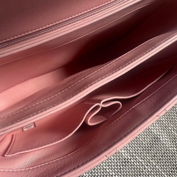 Authentic CHANEL Trendy Lambskin Quilted Small CC Dual Handle Flap Bag Pink Tote - Picture 11 of 13